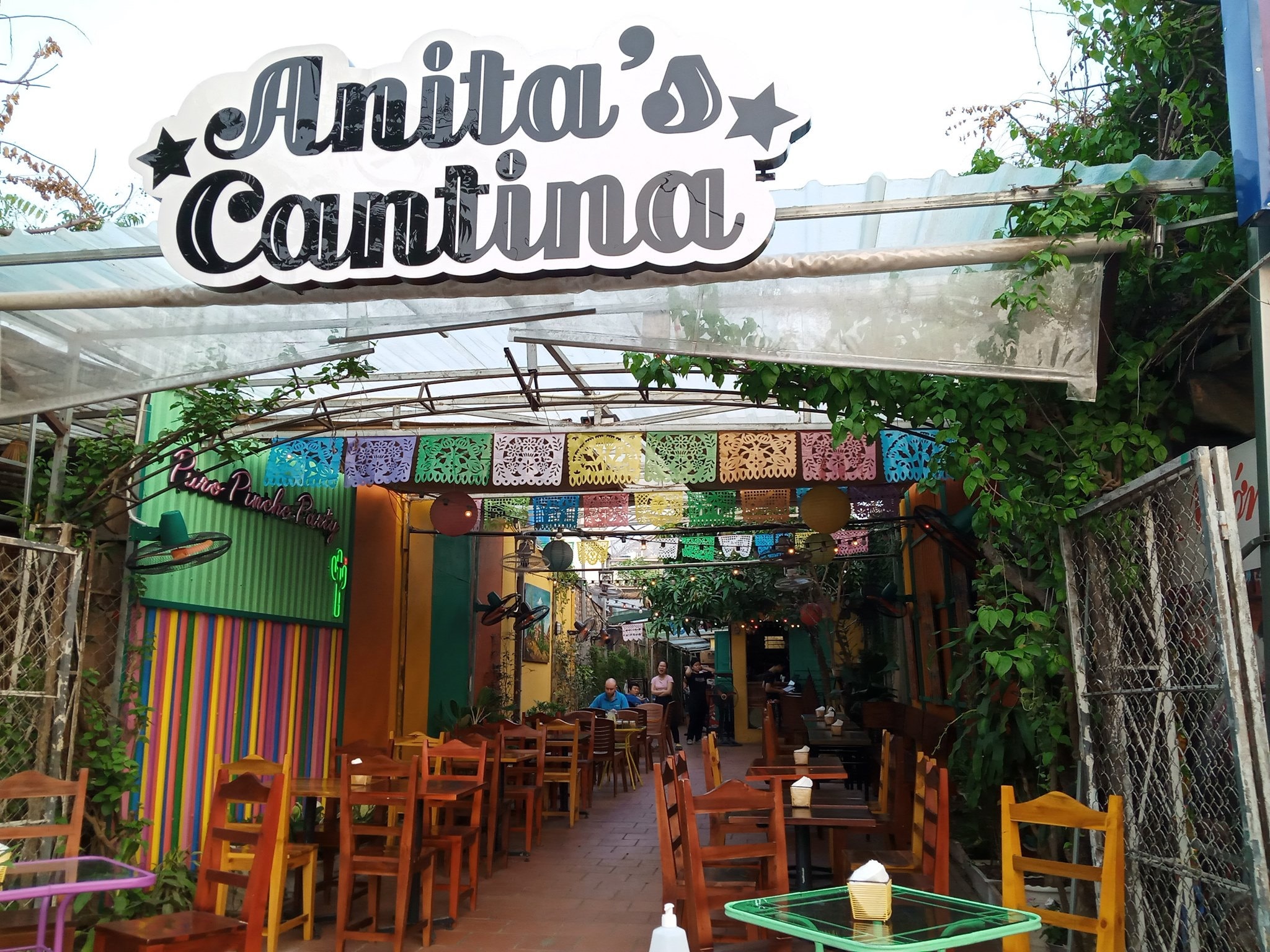 Colorful decor of Anita's Cantina with coastal Mexican style